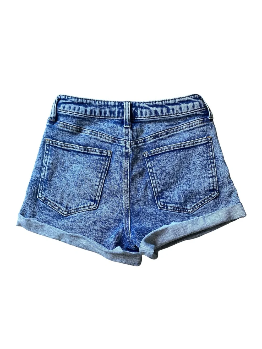 High-Rise Blue Denim Jean Shorts